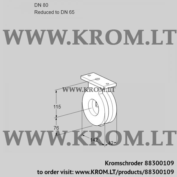 Kromschroder BVA 80/65Z05, 88300109 butterfly valve, 88300109