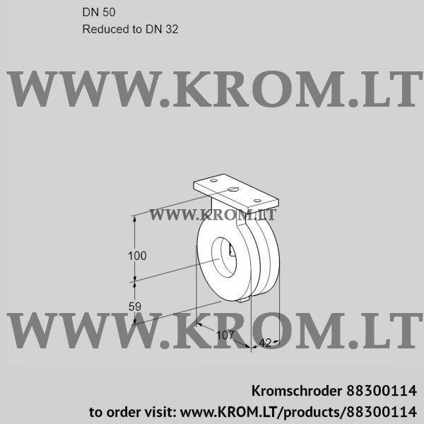 Kromschroder BVA 50/32Z05, 88300114 butterfly valve, 88300114