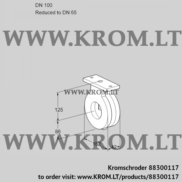 Kromschroder BVA 100/65Z05, 88300117 butterfly valve, 88300117