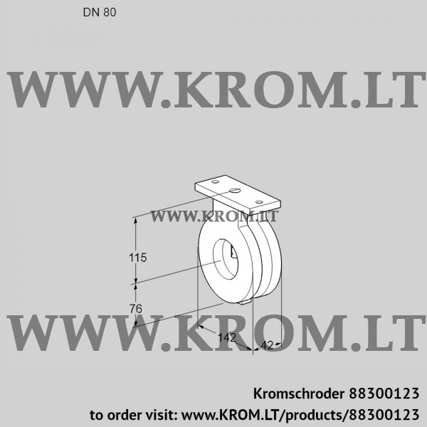 Kromschroder BVG 80Z05, 88300123 butterfly valve, 88300123