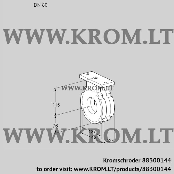 Kromschroder BVG 80W05, 88300144 butterfly valve, 88300144