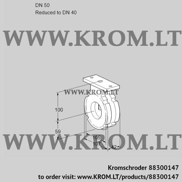 Kromschroder BVG 50/40W05, 88300147 butterfly valve, 88300147