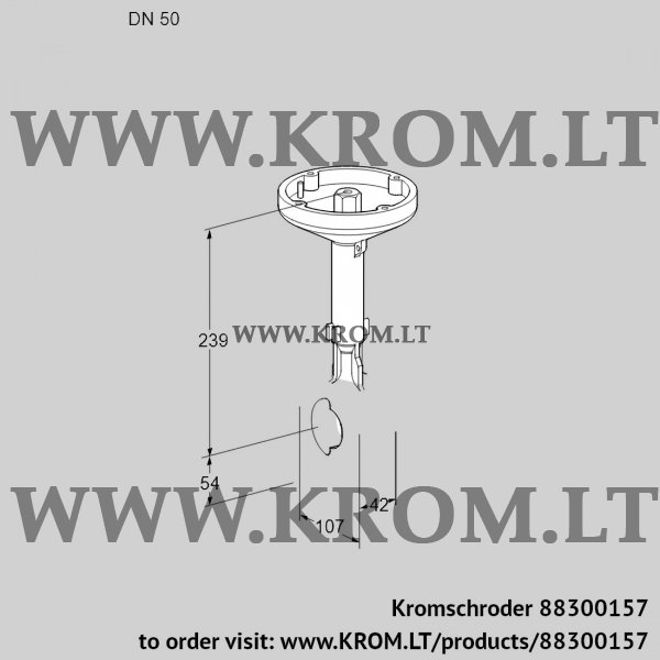 Kromschroder BVH 50Z01A, 88300157 butterfly valve, 88300157