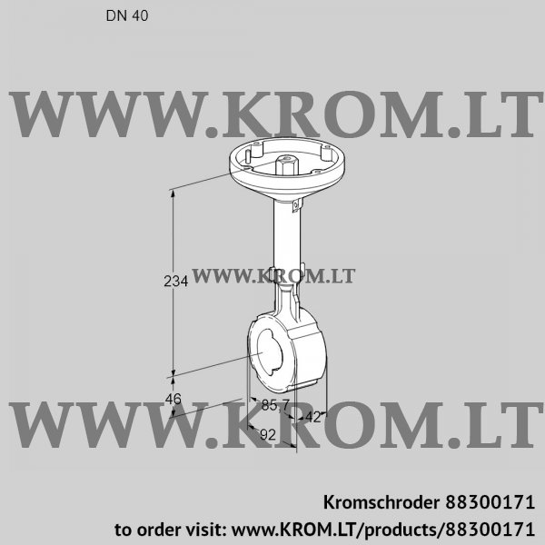 Kromschroder BVH 40W01A, 88300171 butterfly valve, 88300171