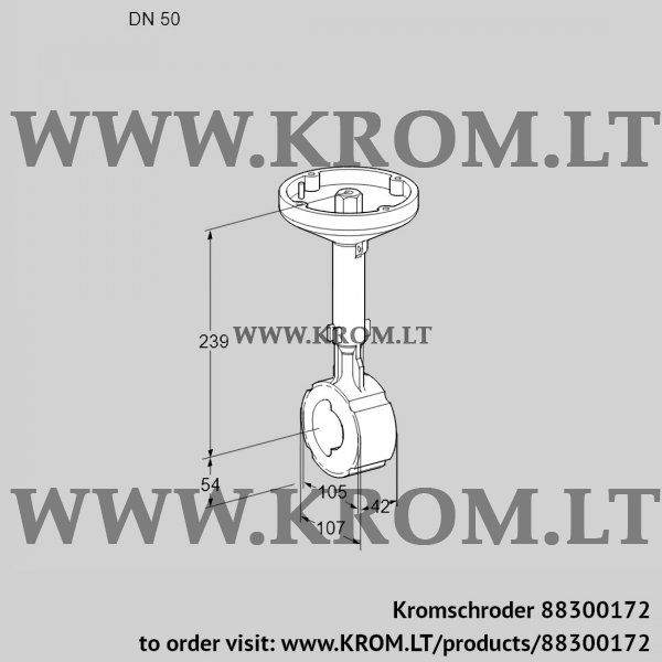 Kromschroder BVH 50W01A, 88300172 butterfly valve, 88300172