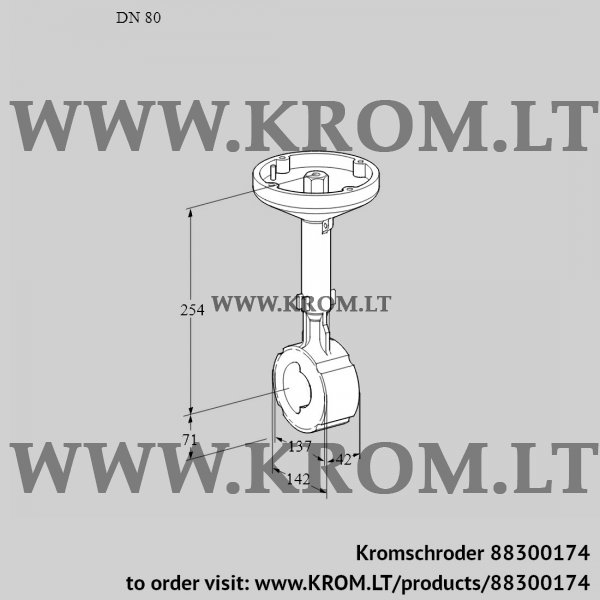 Kromschroder BVH 80W01A, 88300174 butterfly valve, 88300174