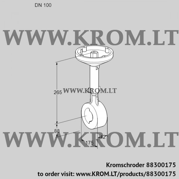 Kromschroder BVH 100W01A, 88300175 butterfly valve, 88300175