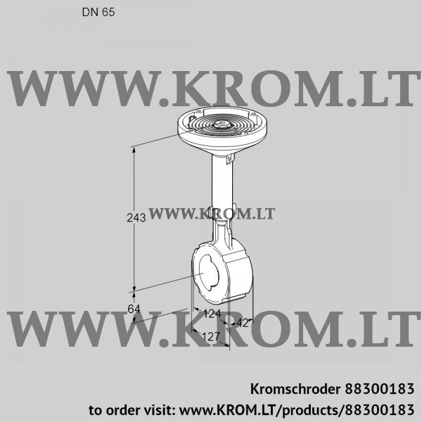 Kromschroder BVHS 65W01A, 88300183 butterfly valve, 88300183