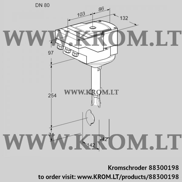 Kromschroder IBH 80Z01A/40A2D, 88300198 butterfly valve, 88300198