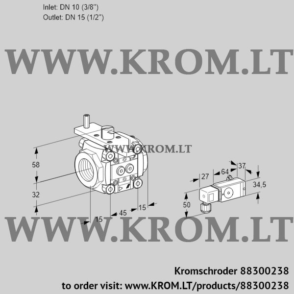 Kromschroder VFC 110/15R05-081-PP, 88300238 linear flow control, 88300238