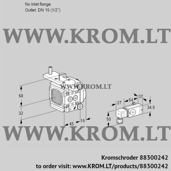Kromschroder VFC 1-/15R05-081-PP, 88300242 linear flow control, 88300242