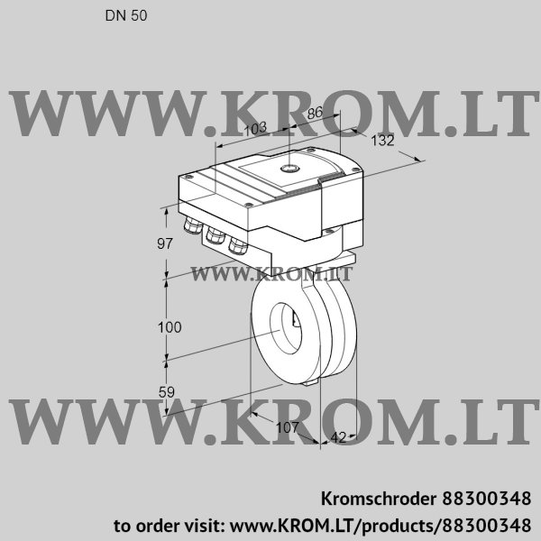 Kromschroder IBG 50Z05/40A2D, 88300348 butterfly valve, 88300348