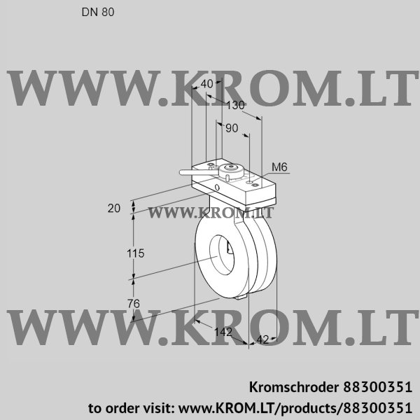 Kromschroder BVA 80Z05H, 88300351 butterfly valve, 88300351