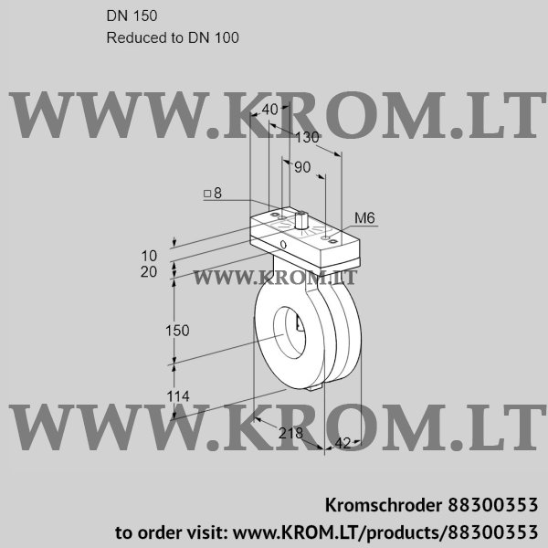 Kromschroder BVA 150/100Z05V, 88300353 butterfly valve, 88300353