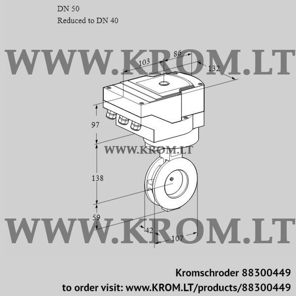 Kromschroder IBGF 50/40Z05/40A2AR10, 88300449 butterfly valve, 88300449