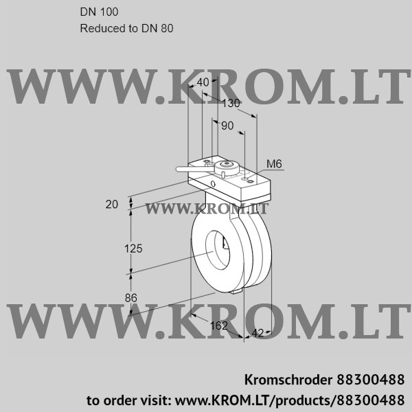 Kromschroder BVG 100/80Z05H, 88300488 butterfly valve, 88300488