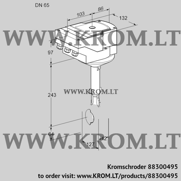 Kromschroder IBH 65Z01A/40A2D, 88300495 butterfly valve, 88300495