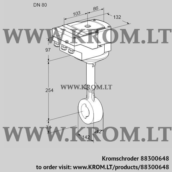 Kromschroder IBHS 80Z01A/40A3DR10, 88300648 butterfly valve, 88300648