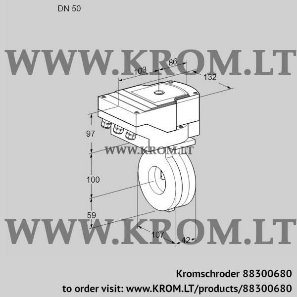 Kromschroder IBA 50Z05/20-60W3T, 88300680 butterfly valve, 88300680