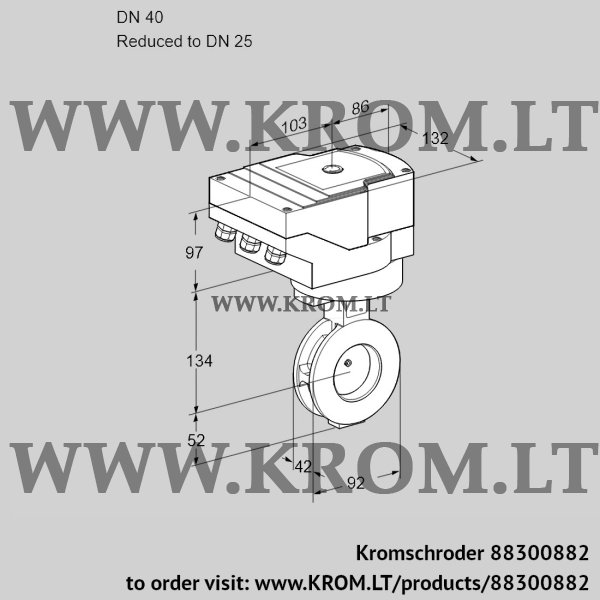 Kromschroder IBGF 40/25Z05/20-07W2E, 88300882 butterfly valve, 88300882