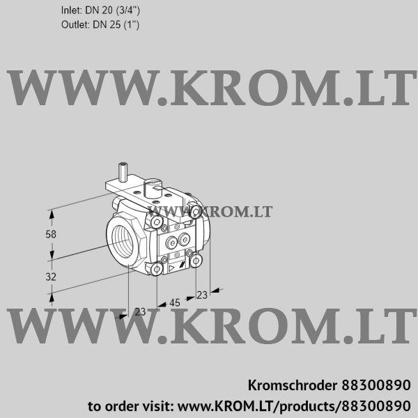 Kromschroder VFC 120/25R05-15PPPP, 88300890 linear flow control, 88300890