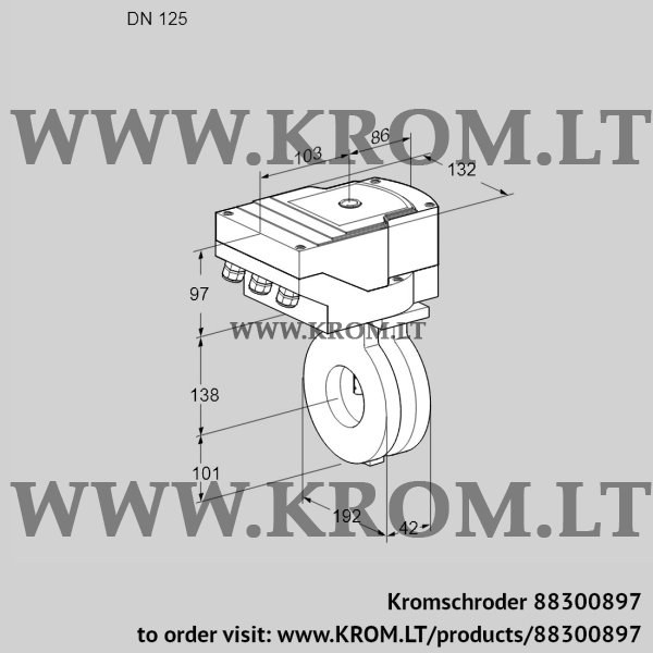 Kromschroder IBA 125Z05/20-30W3E, 88300897 butterfly valve, 88300897