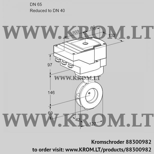 Kromschroder IBAF 65/40Z05/40A2AR10, 88300982 butterfly valve, 88300982