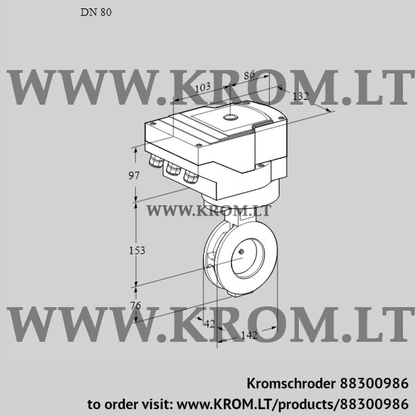 Kromschroder IBAF 80Z05/40A2A, 88300986 butterfly valve, 88300986