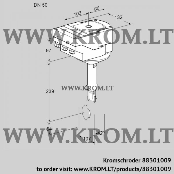 Kromschroder IBH 50Z01A/20-30W3TR10, 88301009 butterfly valve, 88301009