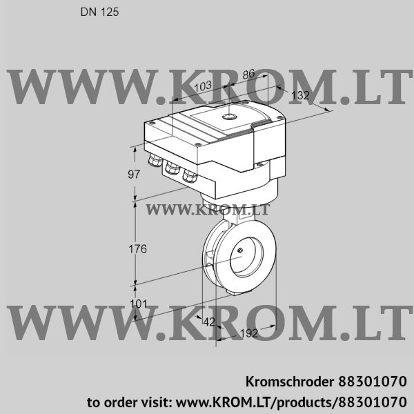 Kromschroder IBGF 125Z05/20-30W3E, 88301070 butterfly valve, 88301070