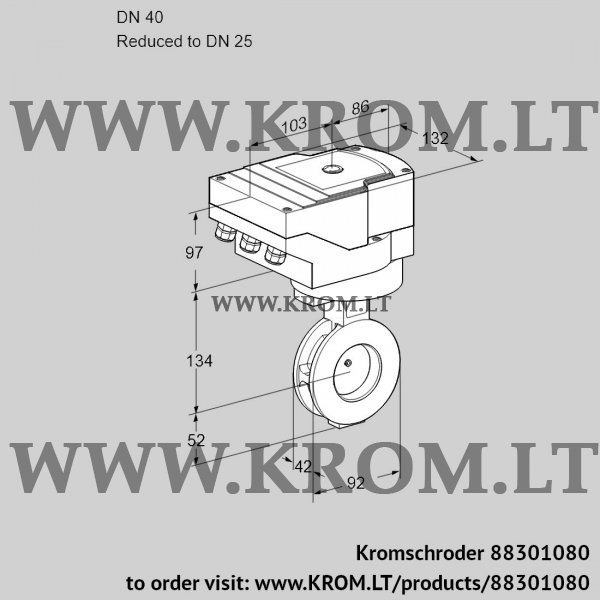 Kromschroder IBGF 40/25Z05/20-15Q3E, 88301080 butterfly valve, 88301080