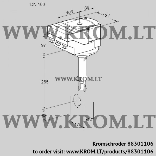 Kromschroder IBH 100Z01A/40A2D, 88301106 butterfly valve, 88301106