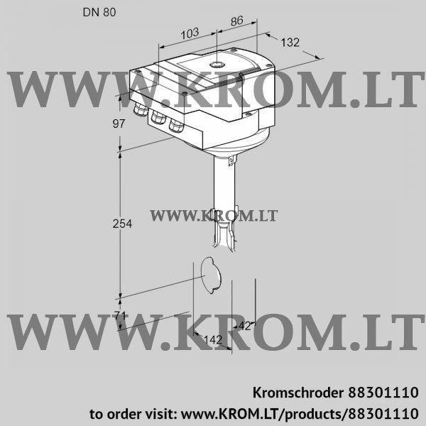 Kromschroder IBH 80Z01A/20-30W3E, 88301110 butterfly valve, 88301110
