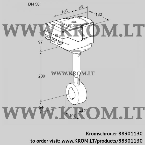 Kromschroder IBHS 50Z01A/40A3D, 88301130 butterfly valve, 88301130