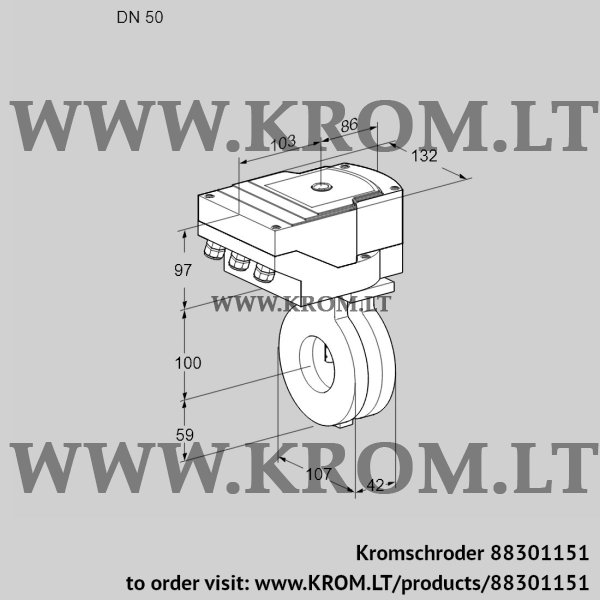 Kromschroder IBA 50Z05/40A2AR10, 88301151 butterfly valve, 88301151