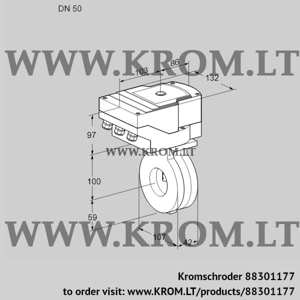 Kromschroder IBA 50Z05/20-07W2E, 88301177 butterfly valve, 88301177