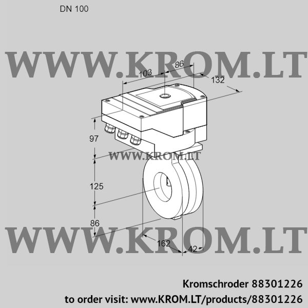 Kromschroder IBA 100Z05/20-60W3E, 88301226 butterfly valve, 88301226