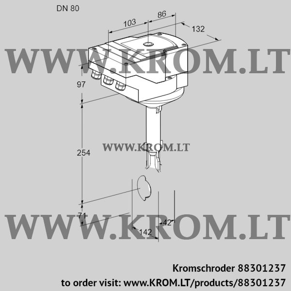 Kromschroder IBH 80Z01A/20-07W2E, 88301237 butterfly valve, 88301237