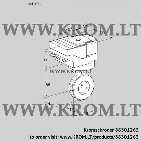 Kromschroder IBGF 150Z05/40A2DR10, 88301263 butterfly valve, 88301263