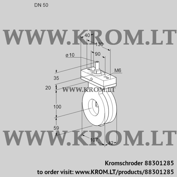 Kromschroder BVG 50Z05F, 88301285 butterfly valve, 88301285