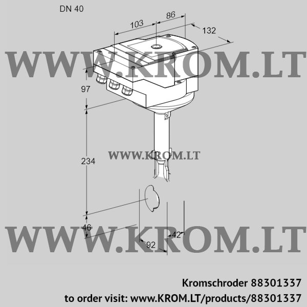 Kromschroder IBH 40Z01A/40A2A, 88301337 butterfly valve, 88301337