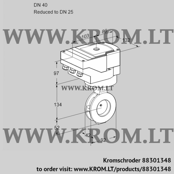 Kromschroder IBAF 40/25Z05/20-30W3E, 88301348 butterfly valve, 88301348