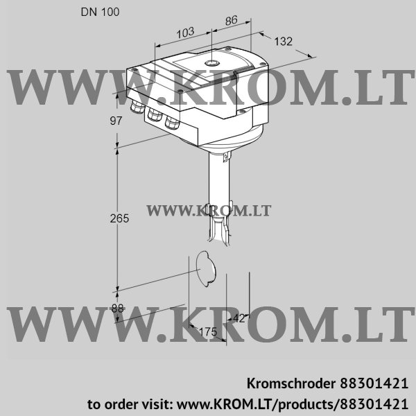 Kromschroder IBH 100Z01A/20-15W3T, 88301421 butterfly valve, 88301421