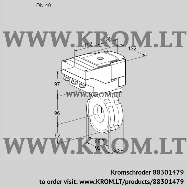 Kromschroder IBG 40W05/40A2A, 88301479 butterfly valve, 88301479