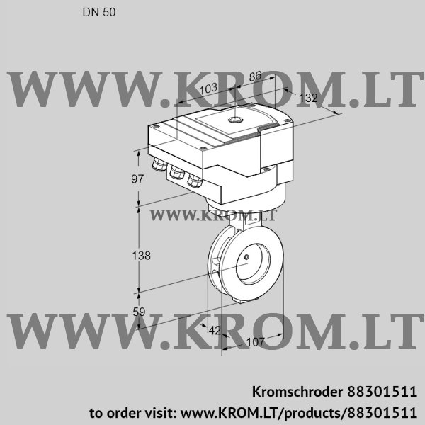 Kromschroder IBGF 50Z05/20-60W3E, 88301511 butterfly valve, 88301511