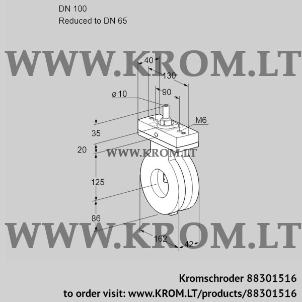 Kromschroder BVG 100/65Z05F, 88301516 butterfly valve, 88301516