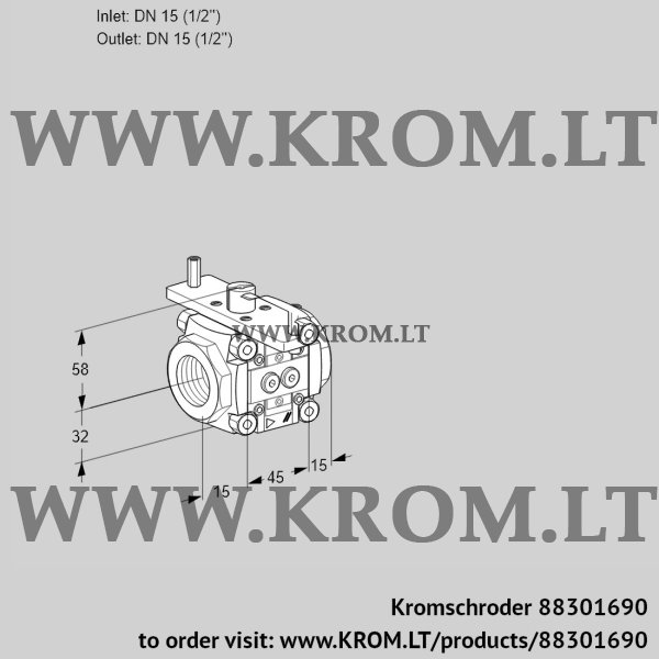 Kromschroder VFC 1T15/15N05-15PPMM, 88301690 linear flow control, 88301690