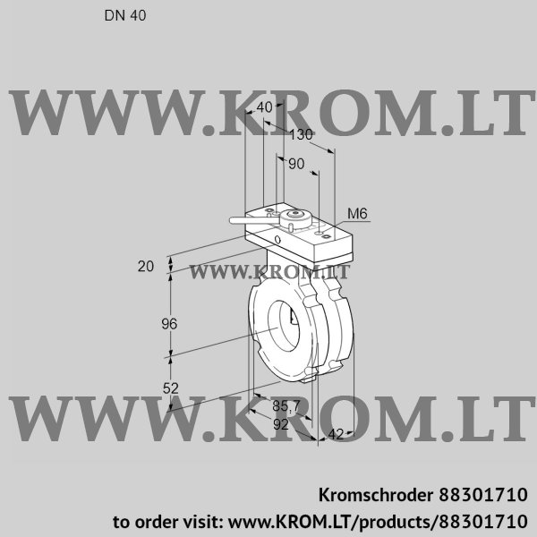 Kromschroder BVG 40W05H, 88301710 butterfly valve, 88301710