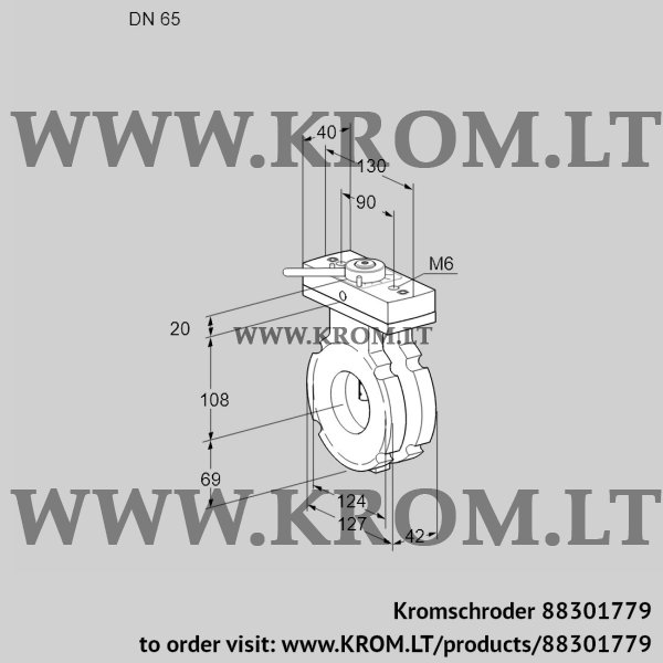 Kromschroder BVG 65W05H, 88301779 butterfly valve, 88301779