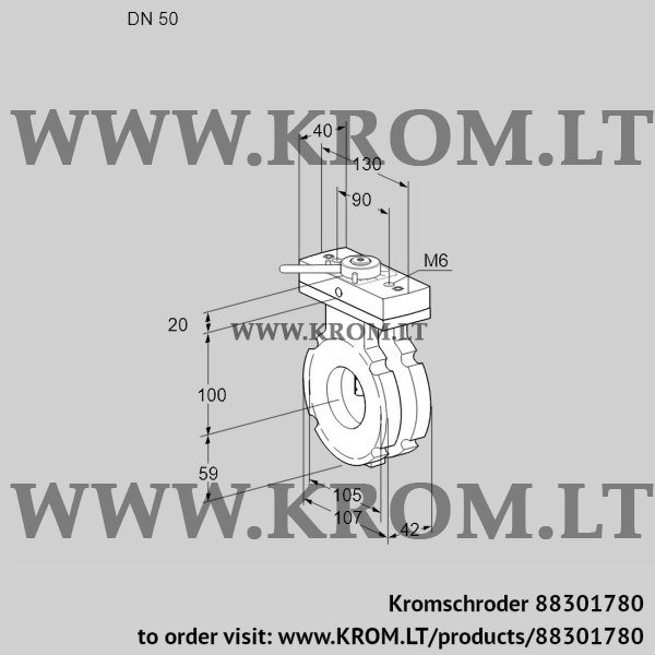 Kromschroder BVG 50W05H, 88301780 butterfly valve, 88301780